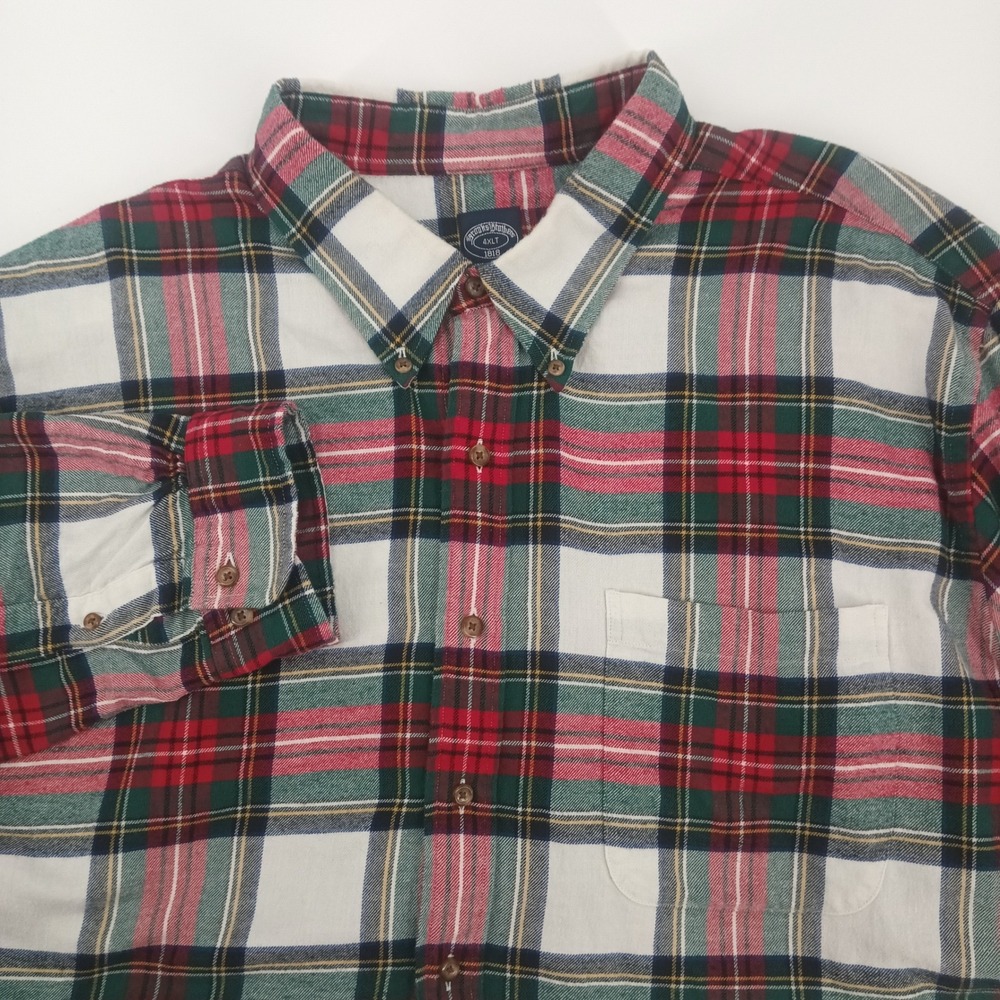 Brooks Brothers 1818 Original Polo Shirt 4XLT Plaid Flannel Button Down‎ Mens